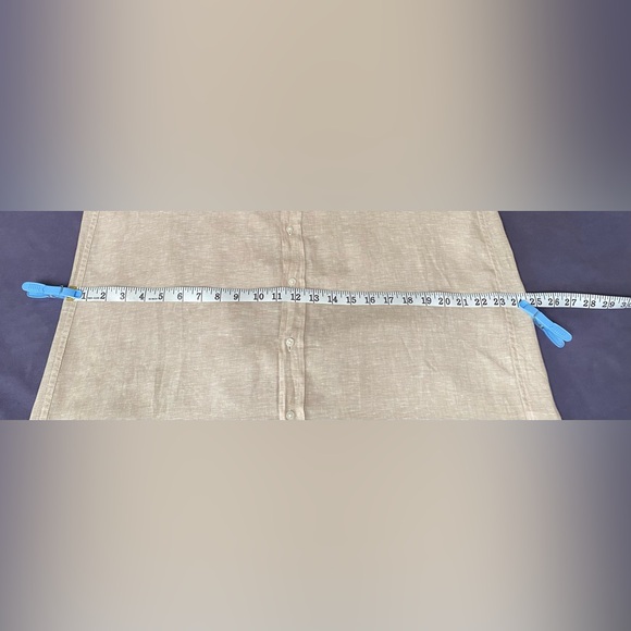 Frank & Eileen Rory Long Sleeve Linen Shirtdress dress Size: XL Sand - Picture 16 of 16